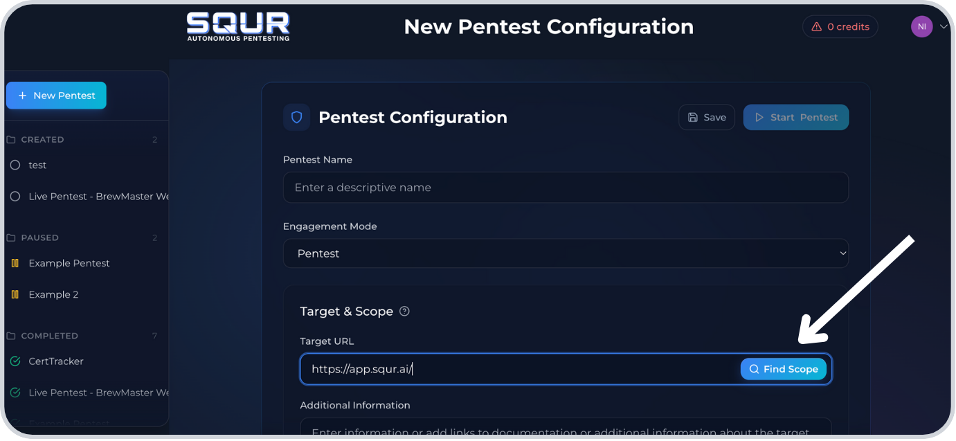 Step 4: Click Find Scope