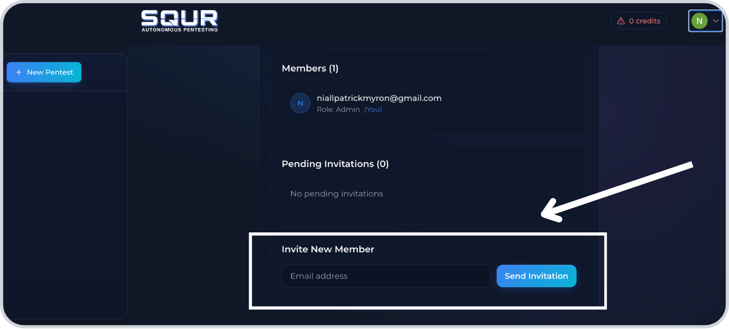 Step 3: Send invitation