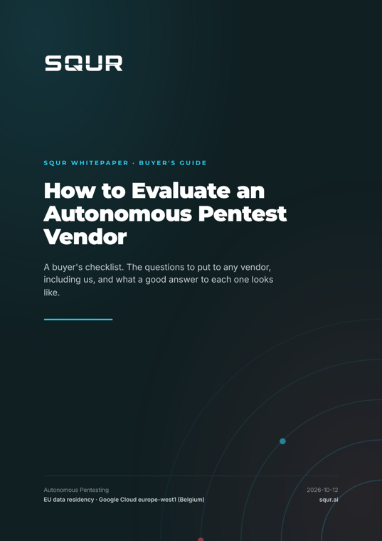 Cover of the SQUR whitepaper How to Evaluate an Autonomous Pentest Vendor