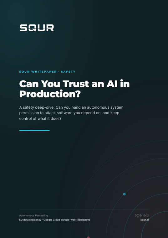 Cover of the SQUR whitepaper Can You Trust an AI in Production?
